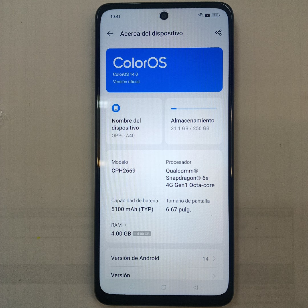 CELULAR OPPO  A40 CPH2669 (2024) 256 GB 4 GB RAM