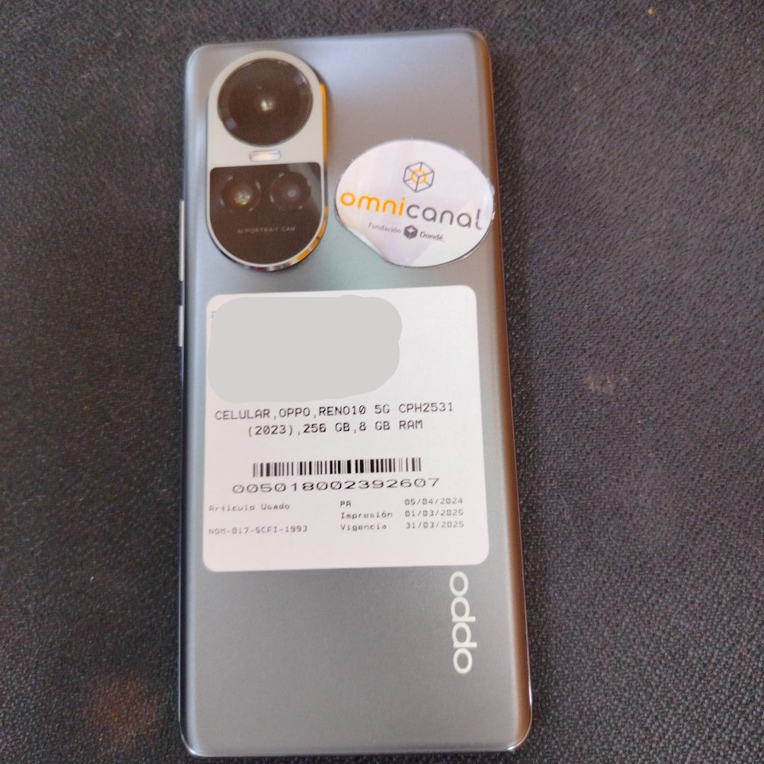 CELULAR OPPO  RENO10 5G CPH2531 (2023) 256 GB 8 GB RAM (SEMINUEVO)