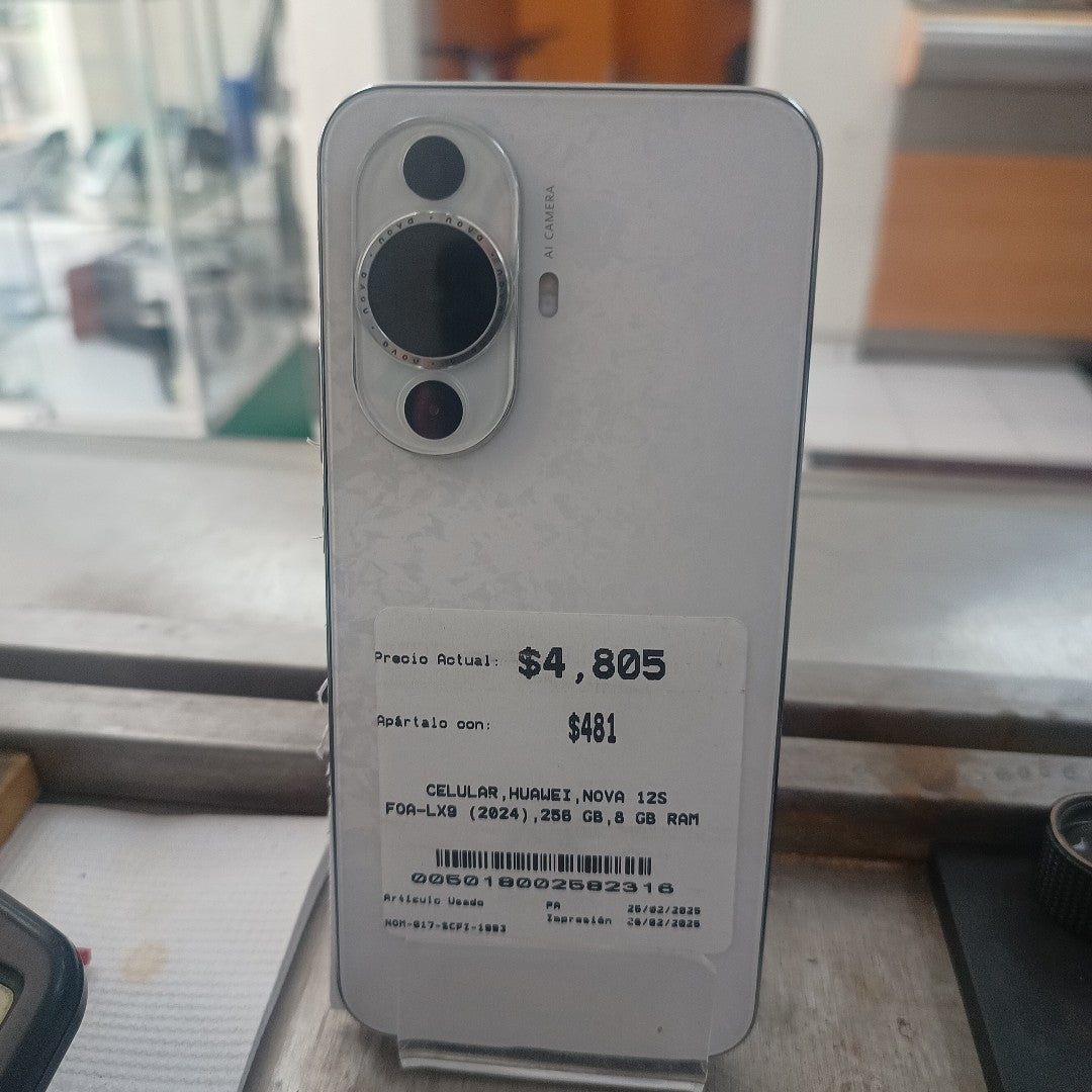 CELULAR HUAWEI NOVA 12S FOA-LX9 (2024) 256 GB 8 GB RAM (SEMINUEVO)