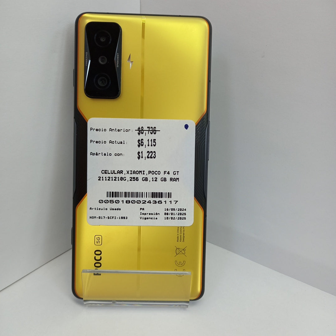 CELULAR XIAOMI POCO F4 GT 21121210G 256 GB 12 GB RAM (SEMINUEVO)
