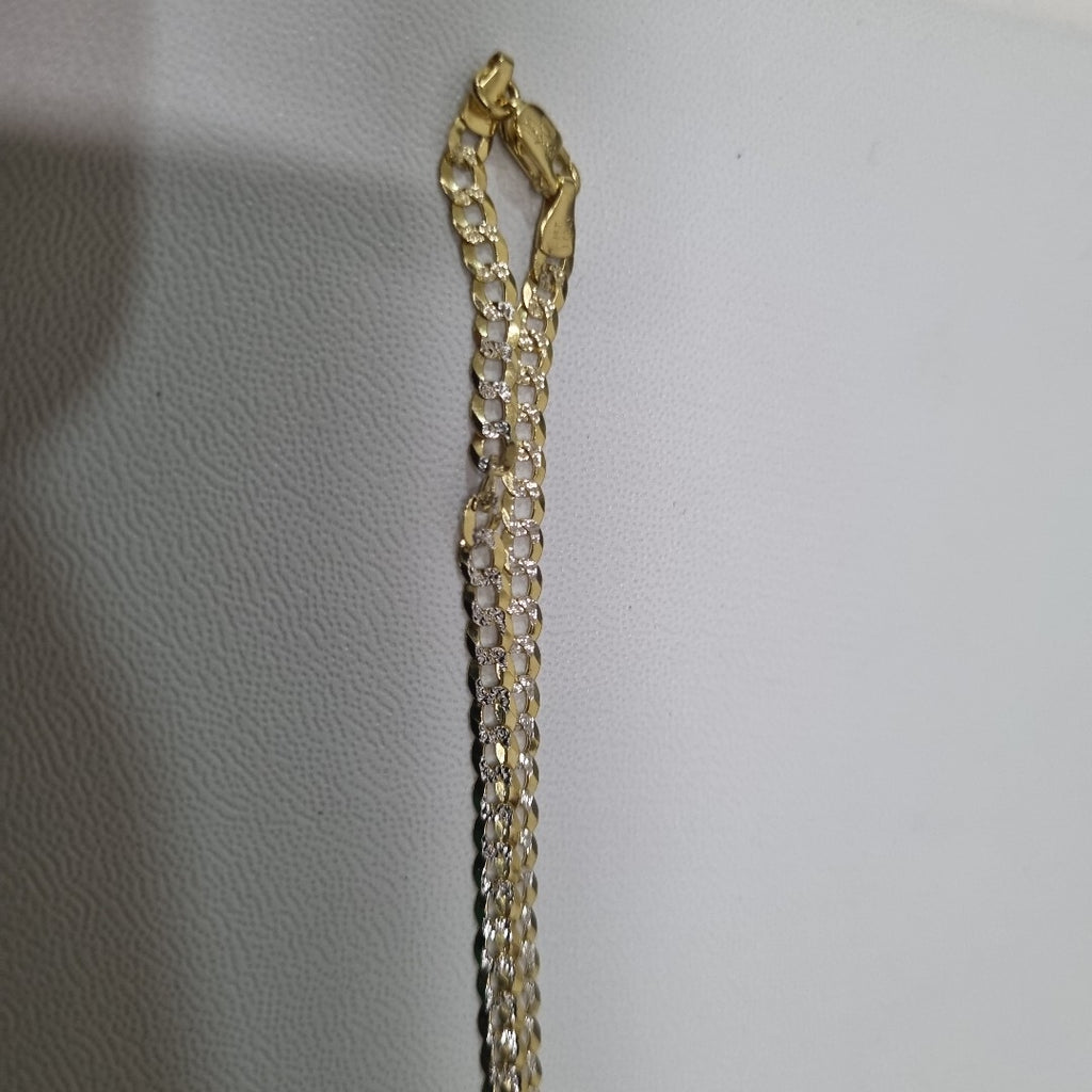 CADENAS BARBADA DIAMANTADA ORO 14K 7.3 (NUEVO)