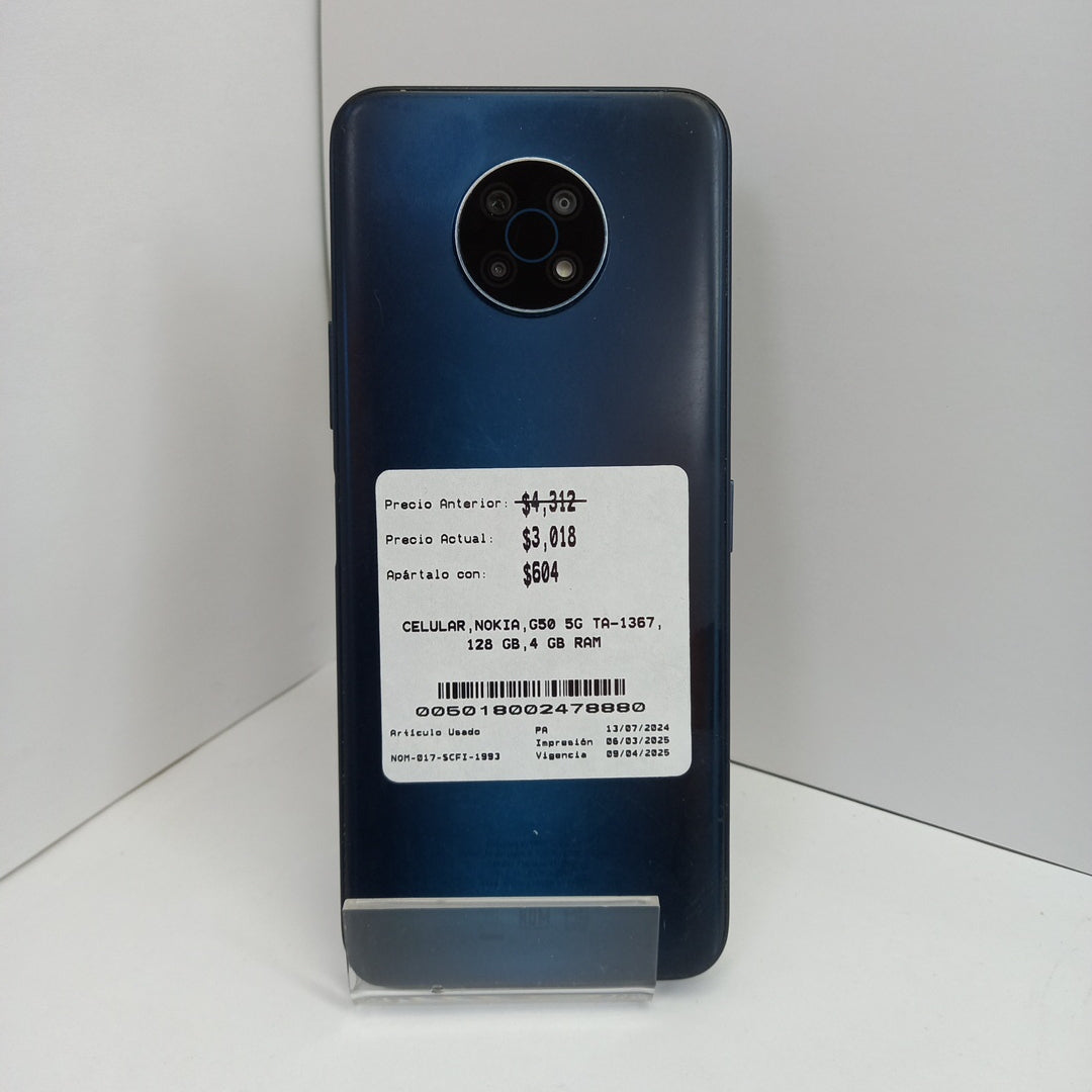 CELULAR NOKIA G50 5G TA-1367 128 GB 4 GB RAM (SEMINUEVO)