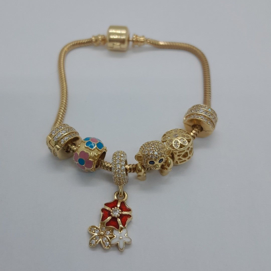 PULSERA CHARM ORO 14K 18.2 (NUEVO)