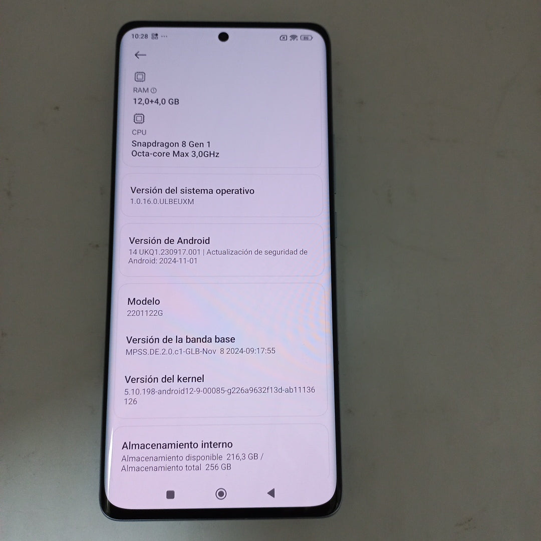 CELULAR XIAOMI 12 PRO 2201122G (2022) 256 GB 12 GB RAM (SEMINUEVO)