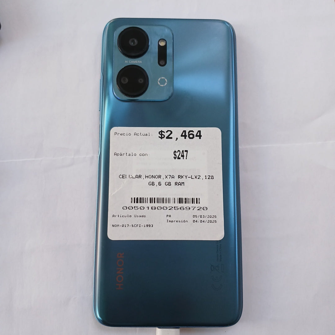 CELULAR HONOR X7A RKY-LX2 128 GB 6 GB RAM (SEMINUEVO)