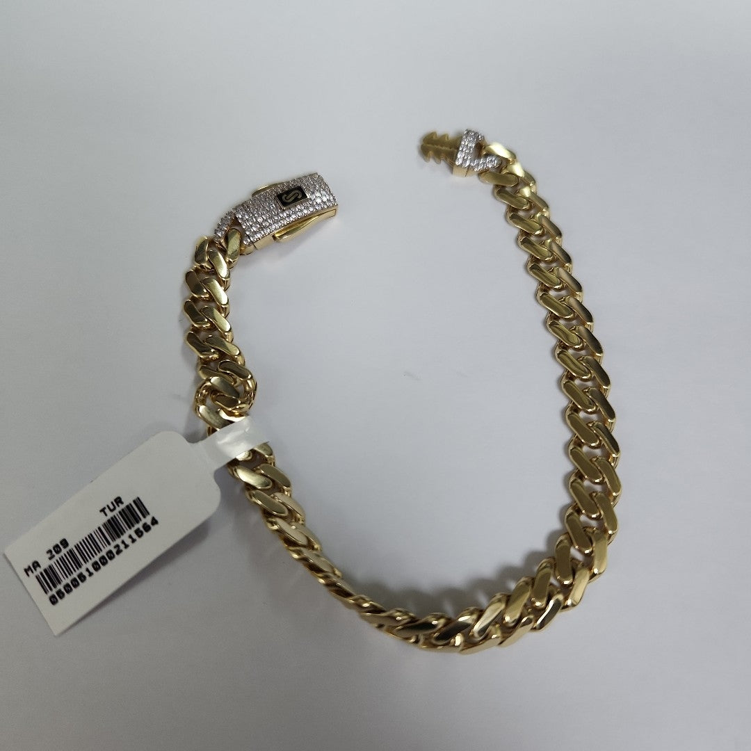 PULSERA CABALLERO MONACO ORO 10K 9.6 (NUEVO)