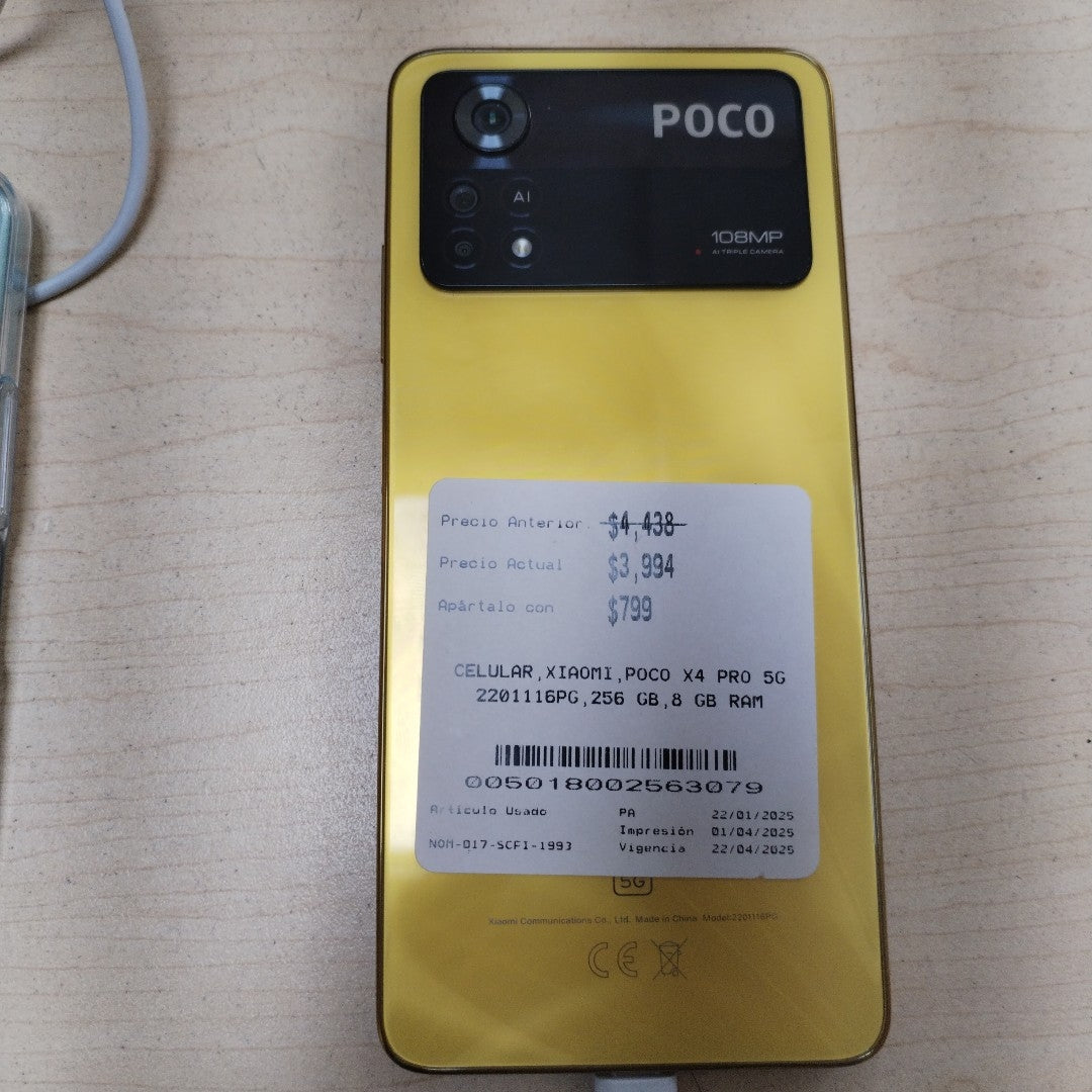 CELULAR XIAOMI POCO X4 PRO 5G 2201116PG 256 GB 8 GB RAM (SEMINUEVO)