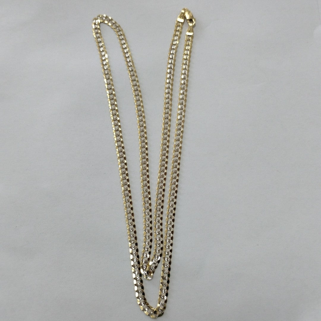 CADENAS BARBADA DIAMANTADA ORO 14K 11.6 (NUEVO)