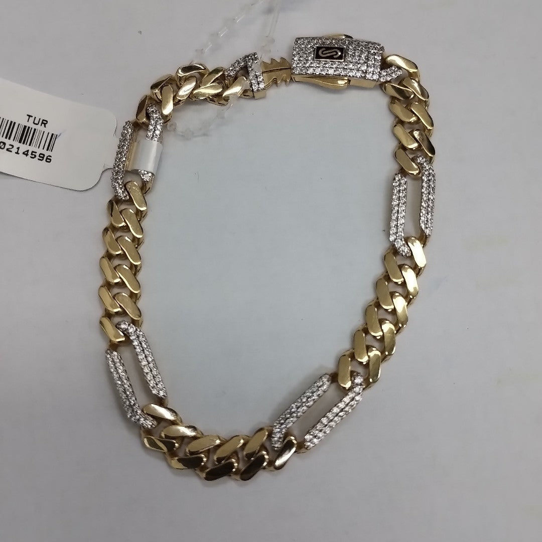 PULSERA CABALLERO MONACO ORO 14K 8 (NUEVO)