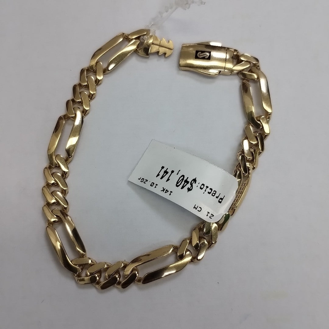 PULSERA CABALLERO MONACO ORO 14K 10.2 (NUEVO)