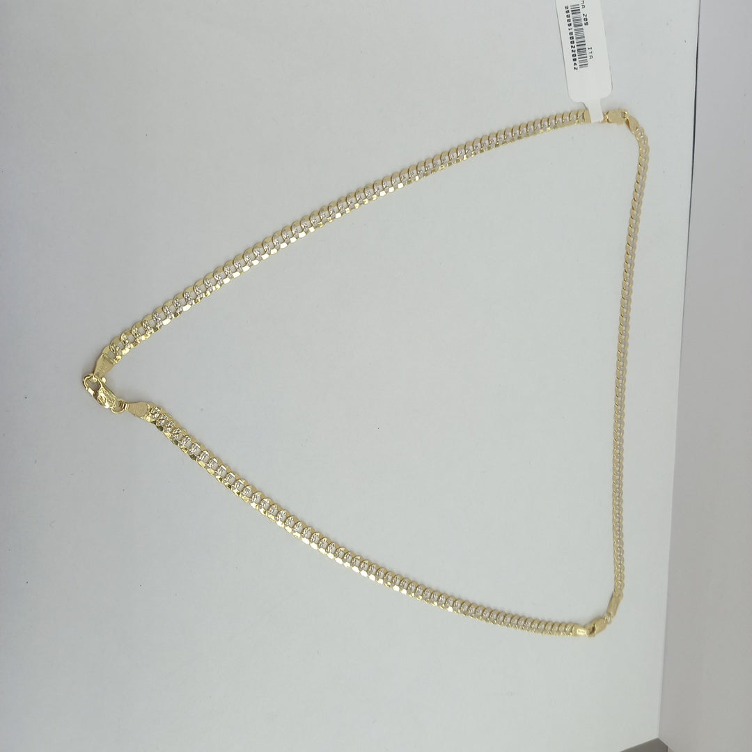 CADENAS BARBADA DIAMANTADA ORO 14K 11.5 (NUEVO)