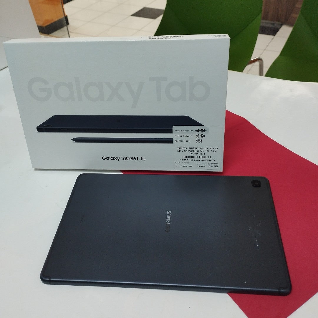 TABLETA SAMSUNG GALAXY TAB S6 LITE SM-P620 (2024) 128 GB 4 GB RAM (SEMINUEVO)