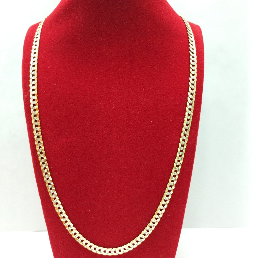 CADENAS BARBADA DIAMANTADA ORO 14K 17 (NUEVO)