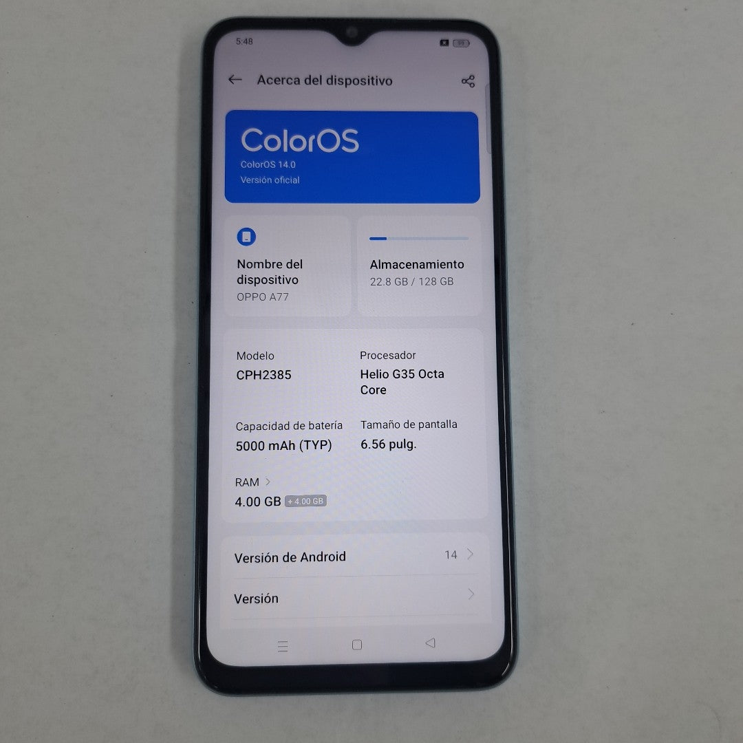 CELULAR OPPO  A77 CPH2385 128 GB 4 GB RAM (SEMINUEVO)