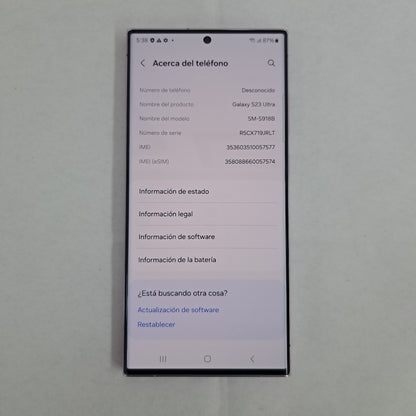 CELULAR SAMSUNG GALAXY S23 ULTRA SM-S918B 512 GB 12 GB RAM (SEMINUEVO)