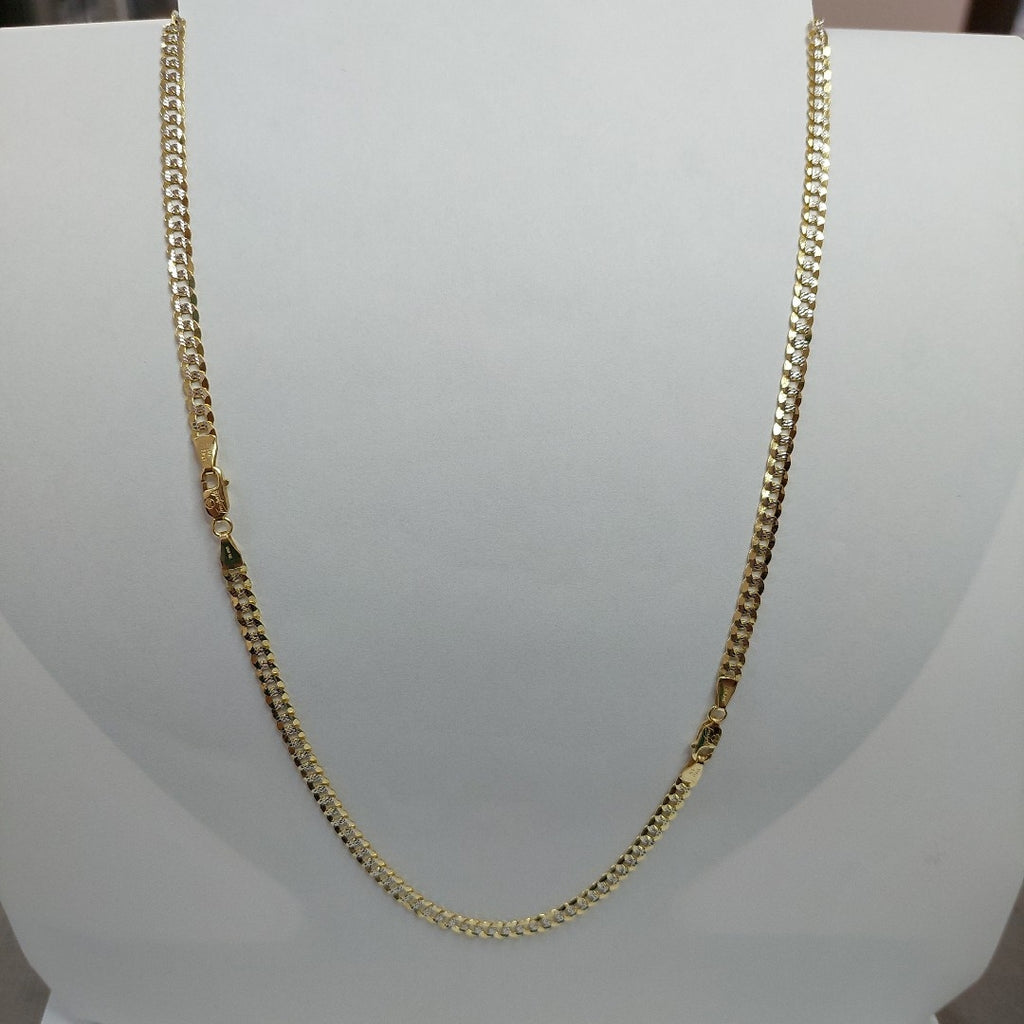 CADENAS BARBADA DIAMANTADA ORO 14K 11.5 (NUEVO)