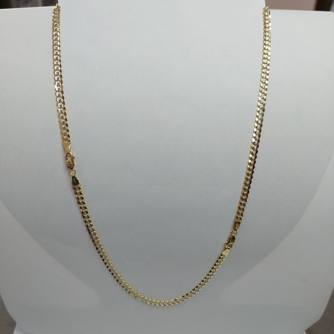 CADENAS BARBADA DIAMANTADA ORO 14K 11.5 (NUEVO)