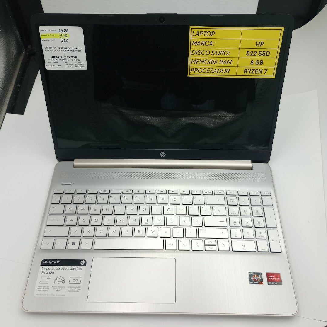 LAPTOP HP 15-EF2505LA (2023) 512 GB SSD 8 GB RAM (SEMINUEVO)