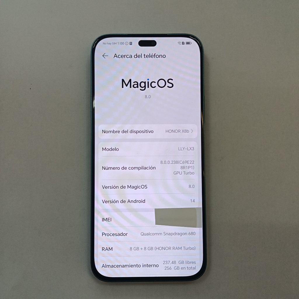 CELULAR HONOR X8B LLY-LX3 (2023) 256 GB 8 GB RAM (SEMINUEVO)