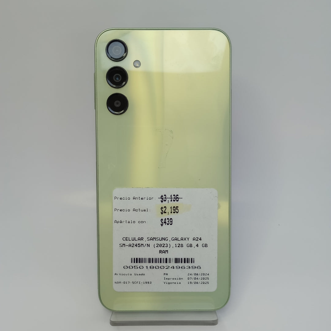 CELULAR SAMSUNG GALAXY A24 SM-A245M/N (2023) 128 GB 4 GB RAM (SEMINUEVO)
