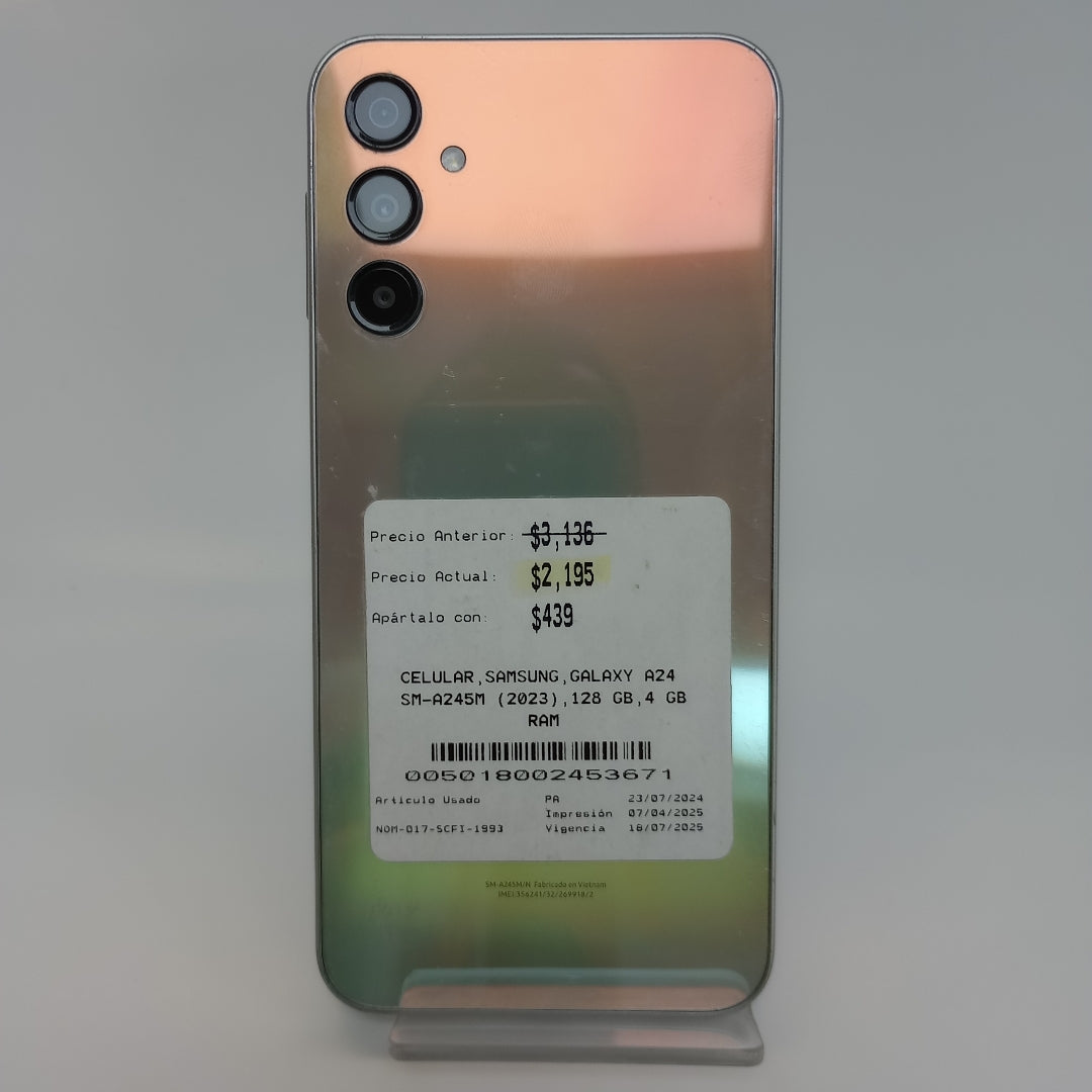 CELULAR SAMSUNG GALAXY A24 SM-A245M (2023) 128 GB 4 GB RAM (SEMINUEVO)