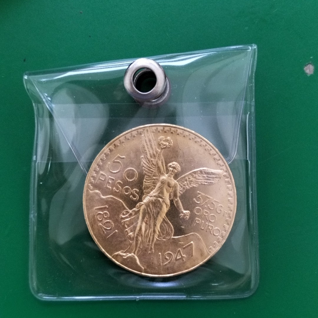 K1 41,60 GRMS - DTO. 0,00 GRMS - 21 K - AVALÚO 80496,00 * IDENTIFICACIÓN  MONEDA NOMINATIVA * MONEDAS PESOS  50 PESOS (SEMINUEVO)