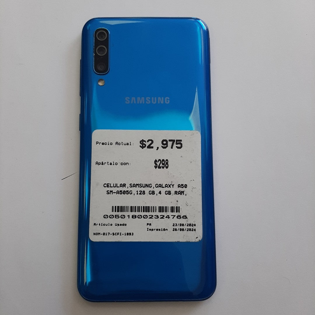 CELULAR SAMSUNG GALAXY A50 SM-A505G 128 GB 4 GB RAM (SEMINUEVO)