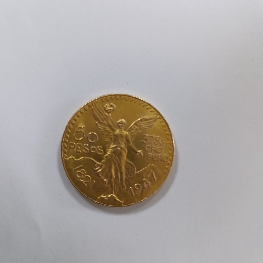 K1 41.6 GRMS - DESC.  0 GRAMOS - 21 K - AVALÚO  67392 * * IDENTIFICACIÓN  MONEDA NOMINATIVA. * MONEDAS PESOS  50 PESOS. (SEMINUEVO)