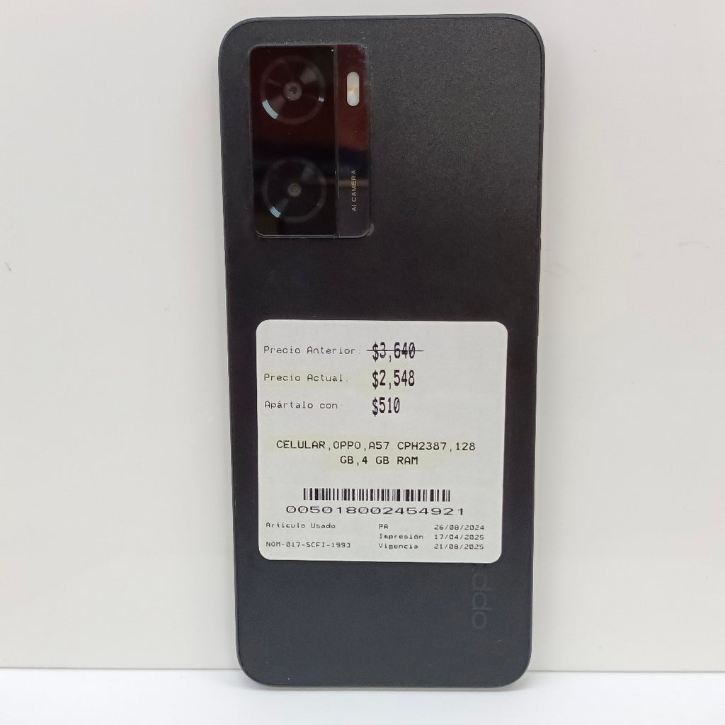 CELULAR OPPO  A57 CPH2387 128 GB 4 GB RAM