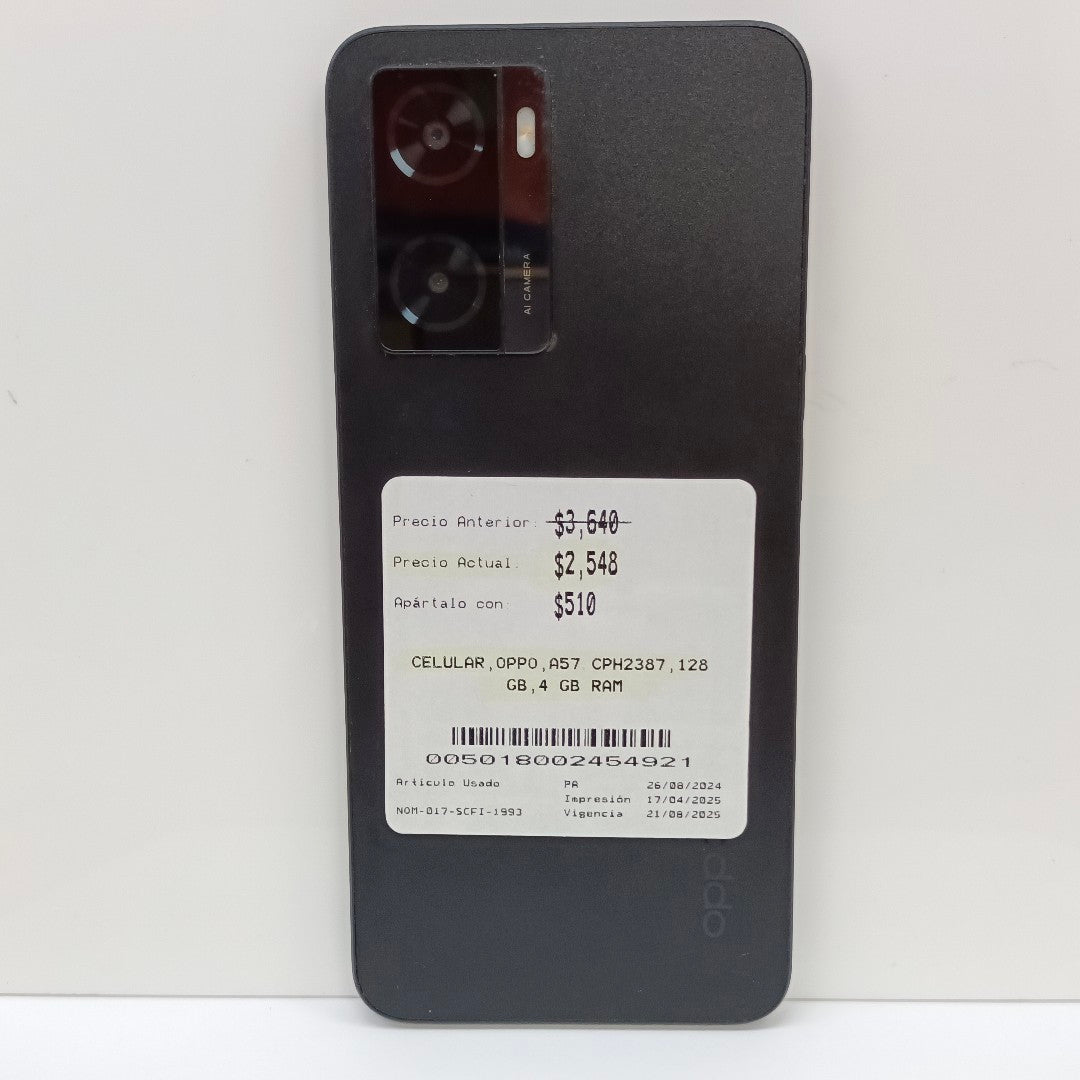 CELULAR OPPO  A57 CPH2387 128 GB 4 GB RAM