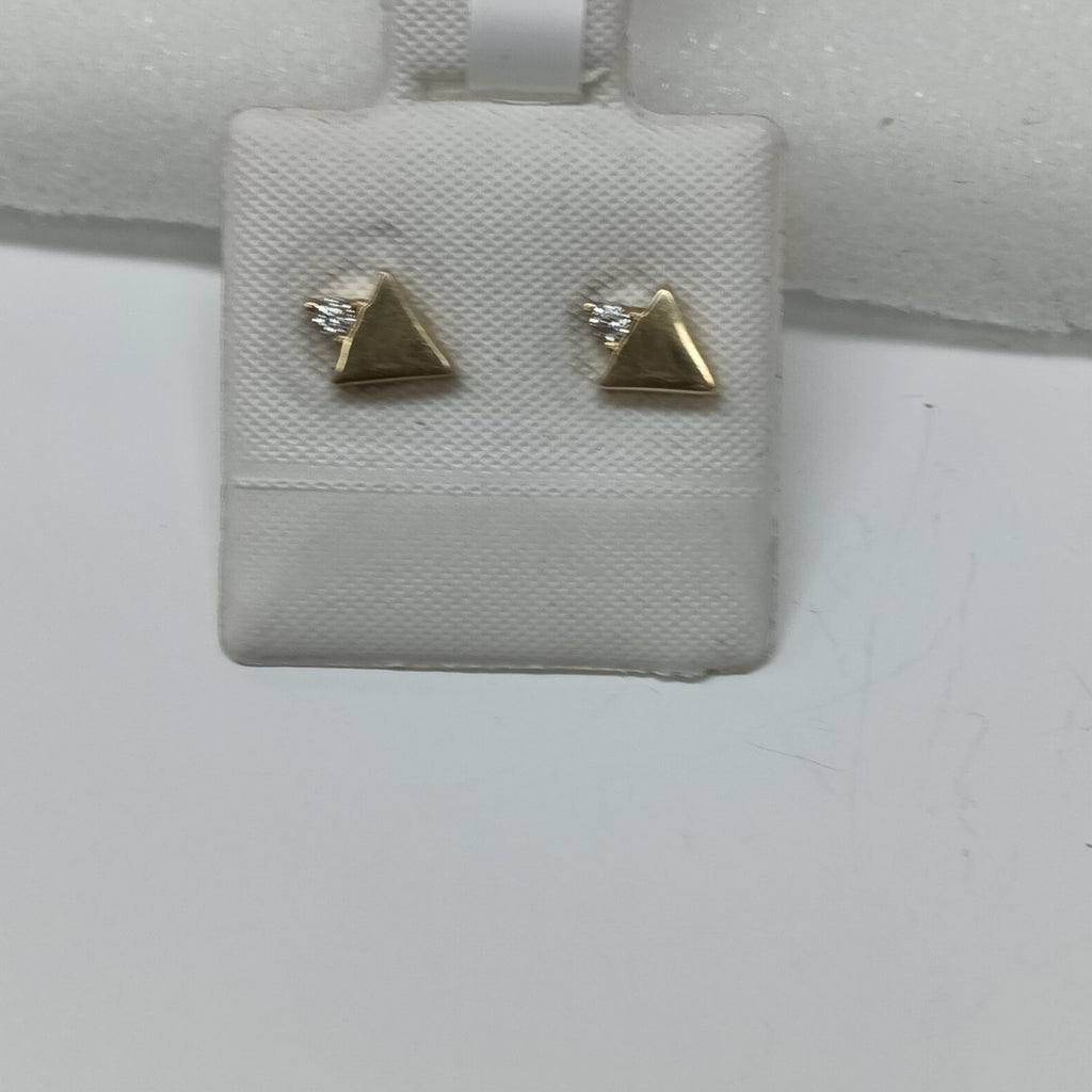 10005BRO21900B219 FRD3 BROQUEL DE TRIANGULO CON UNA CIRCONIA ORO 14K 1GRS (NUEVO)