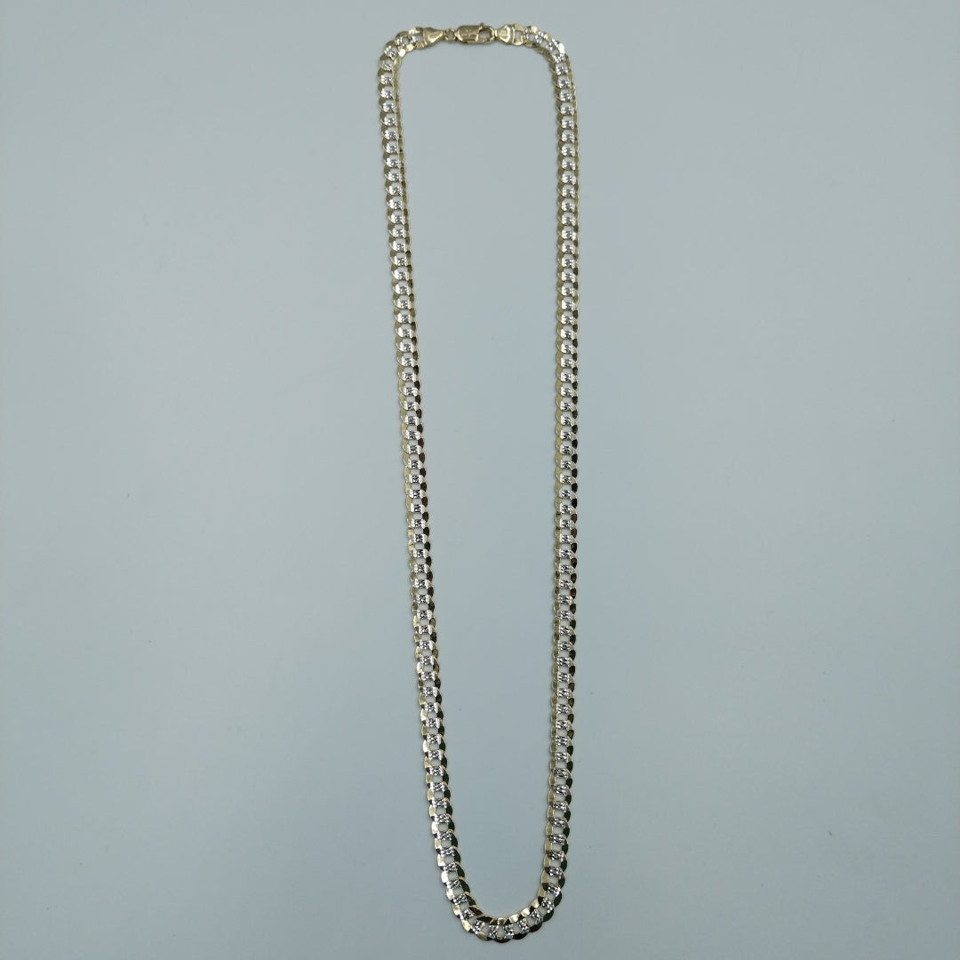 CADENAS BARBADA DIAMANTADA ORO 14K 28.5 (NUEVO)