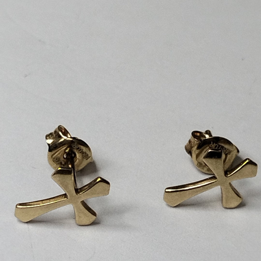 10114BRO40700B407 FRD3 BROQUEL EN FORMA DE CRUZ PULIDA O/A ORO 14K 1GRS (NUEVO)