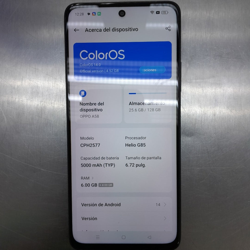 CELULAR OPPO  A58 CPH2577 (2023) 128 GB 6 GB RAM