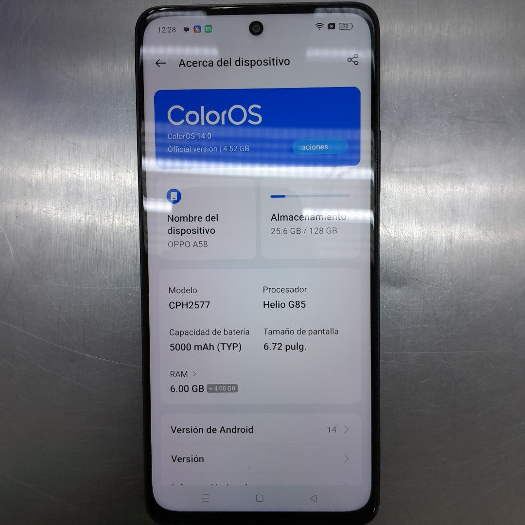 CELULAR OPPO  A58 CPH2577 (2023) 128 GB 6 GB RAM