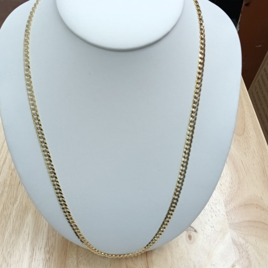 CADENAS BARBADA DIAMANTADA ORO 14K 17 (NUEVO)