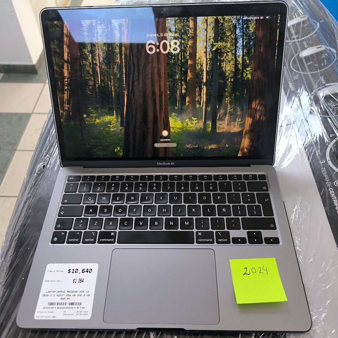 LAPTOP APPLE MACBOOK AIR 13&quot; 2020 3.2 A2337 256 GB SSD 8 GB RAM (SEMINUEVO)