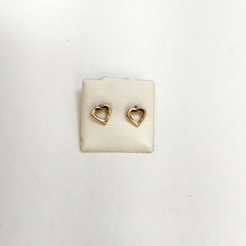 10212BRO00000B808 FRD5 BROQUELES CORAZON HUECO O/R ORO 14K 1GRS (NUEVO)