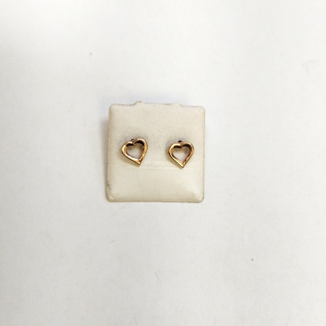 10212BRO00000B808 FRD5 BROQUELES CORAZON HUECO O/R ORO 14K 1GRS (NUEVO)