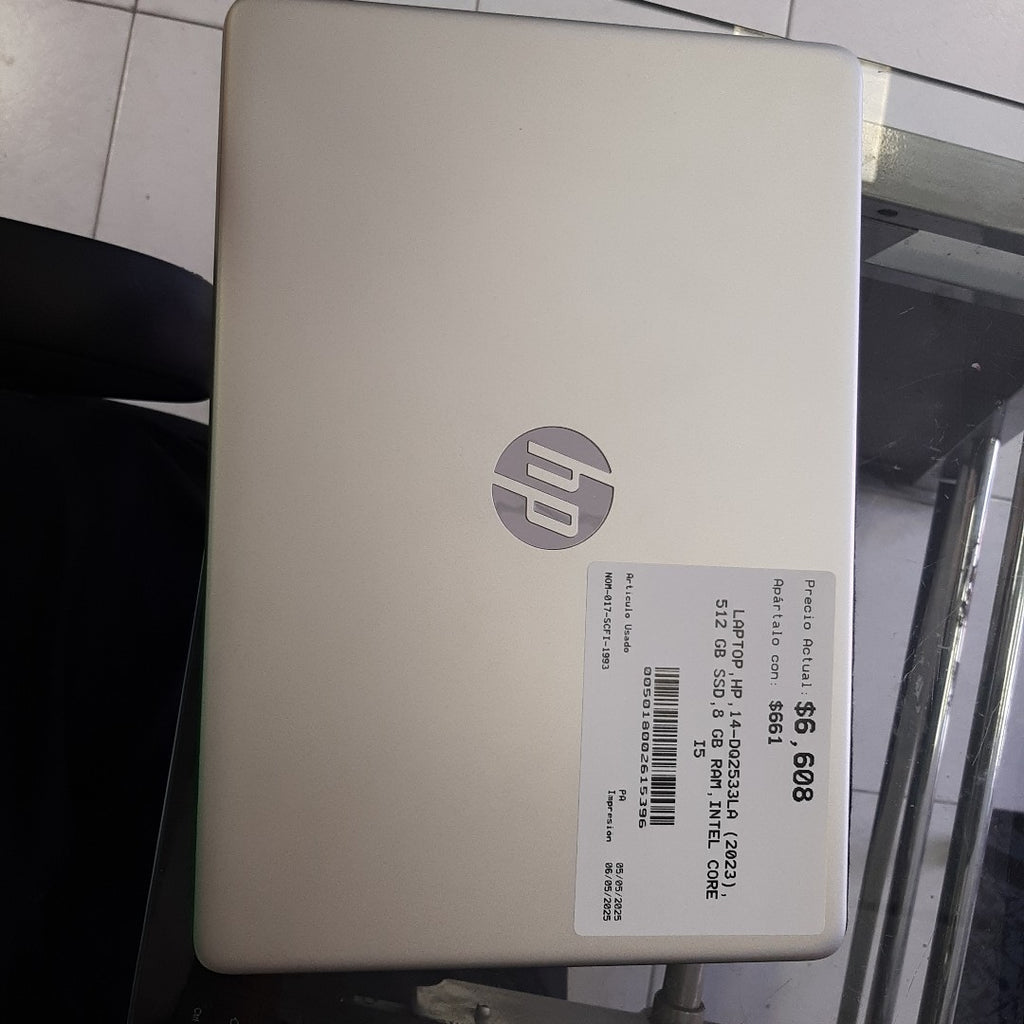LAPTOP HP 14-DQ2533LA (2023) 512 GB SSD 8 GB RAM (SEMINUEVO)