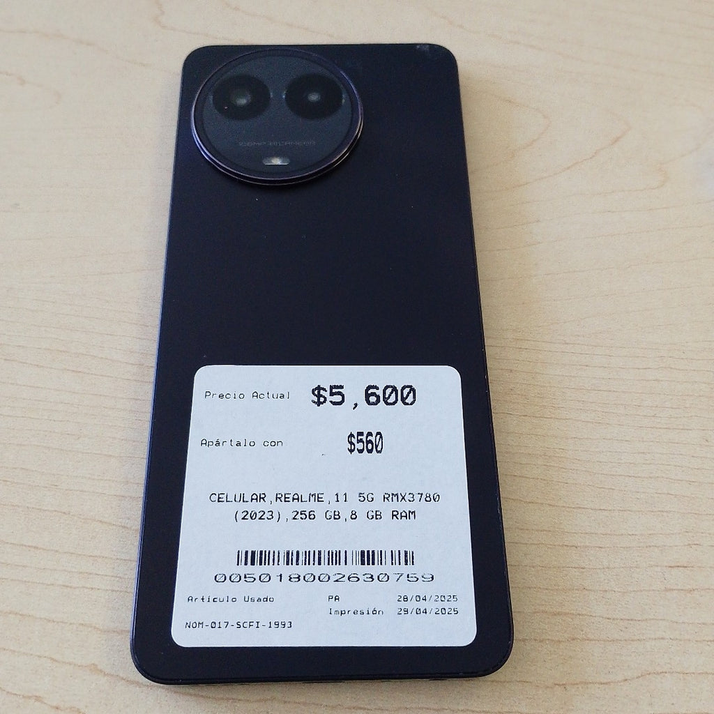 CELULAR REALME 11 5G RMX3780 (2023) 256 GB 8 GB RAM (SEMINUEVO)
