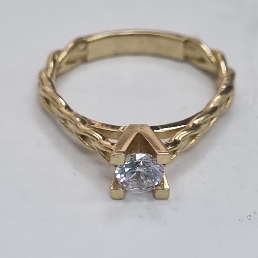 10060SOL21470B448 FRD25 SOLITARIOS ORO 14K 3.1GRS (NUEVO)