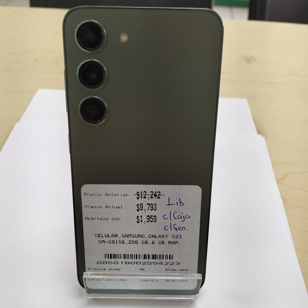 CELULAR SAMSUNG GALAXY S23 SM-S911B 256 GB 8 GB RAM (SEMINUEVO)