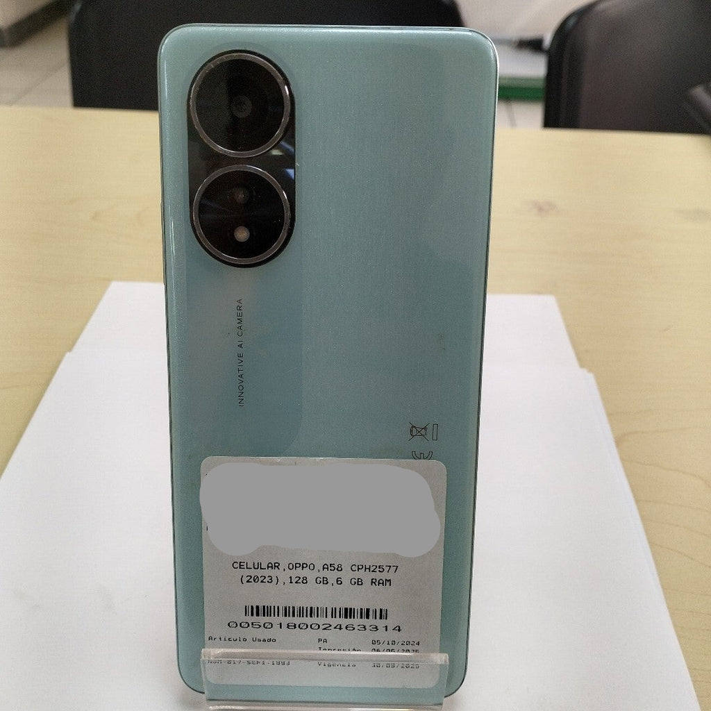 CELULAR OPPO  A58 CPH2577 (2023) 128 GB 6 GB RAM (SEMINUEVO)