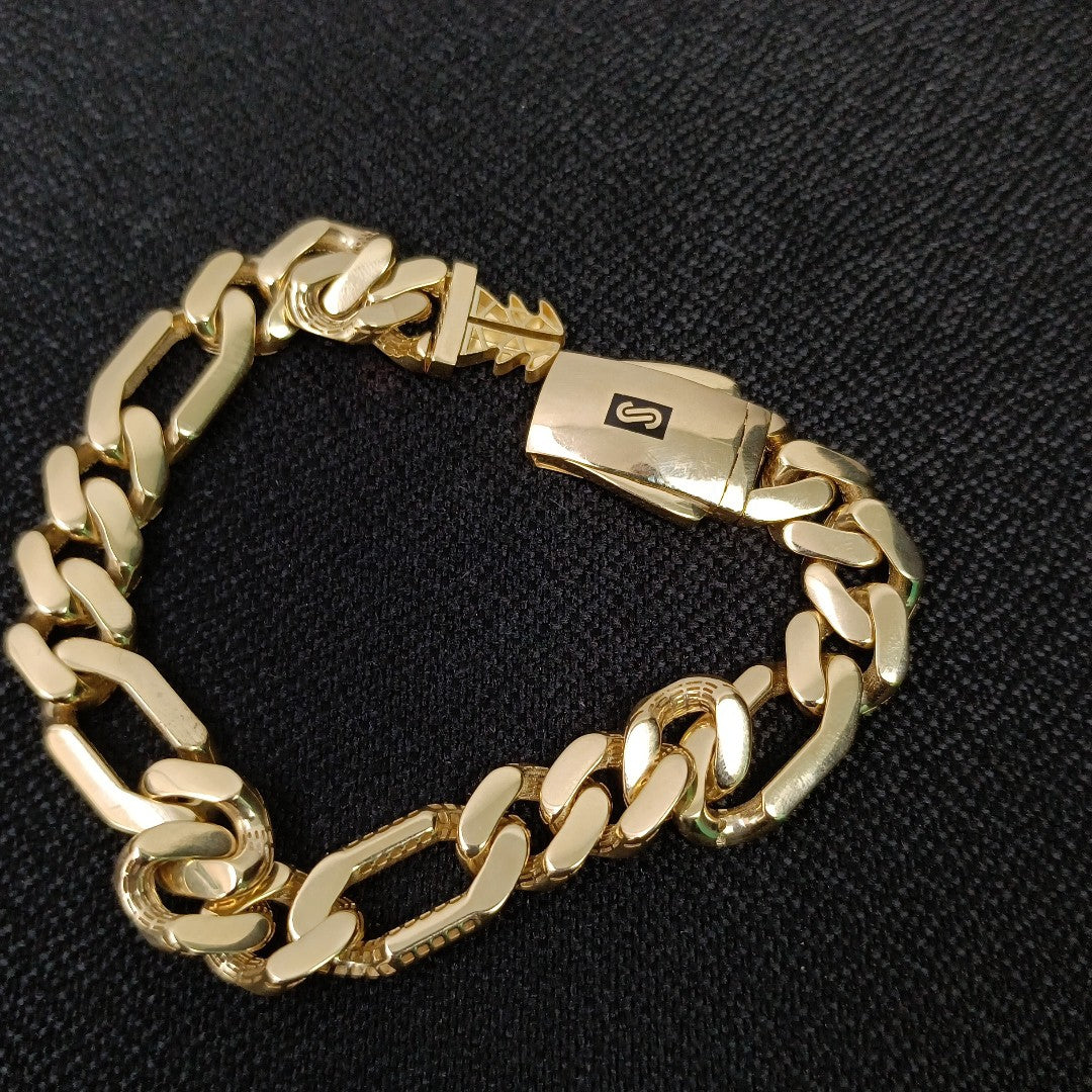 PULSERA CABALLERO MONACO ORO 14K 17.1 (NUEVO)