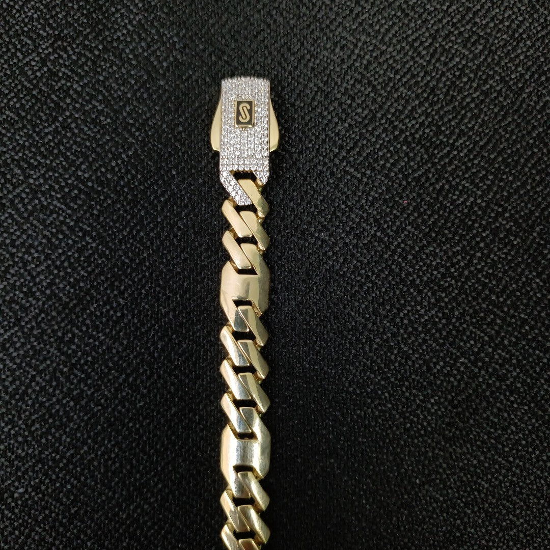 PULSERA CABALLERO MONACO ORO 14K 13.7 (NUEVO)