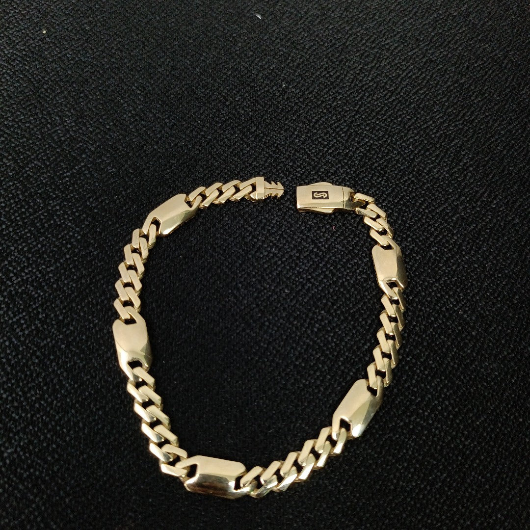 PULSERA CABALLERO MONACO ORO 14K 8.1 (NUEVO)