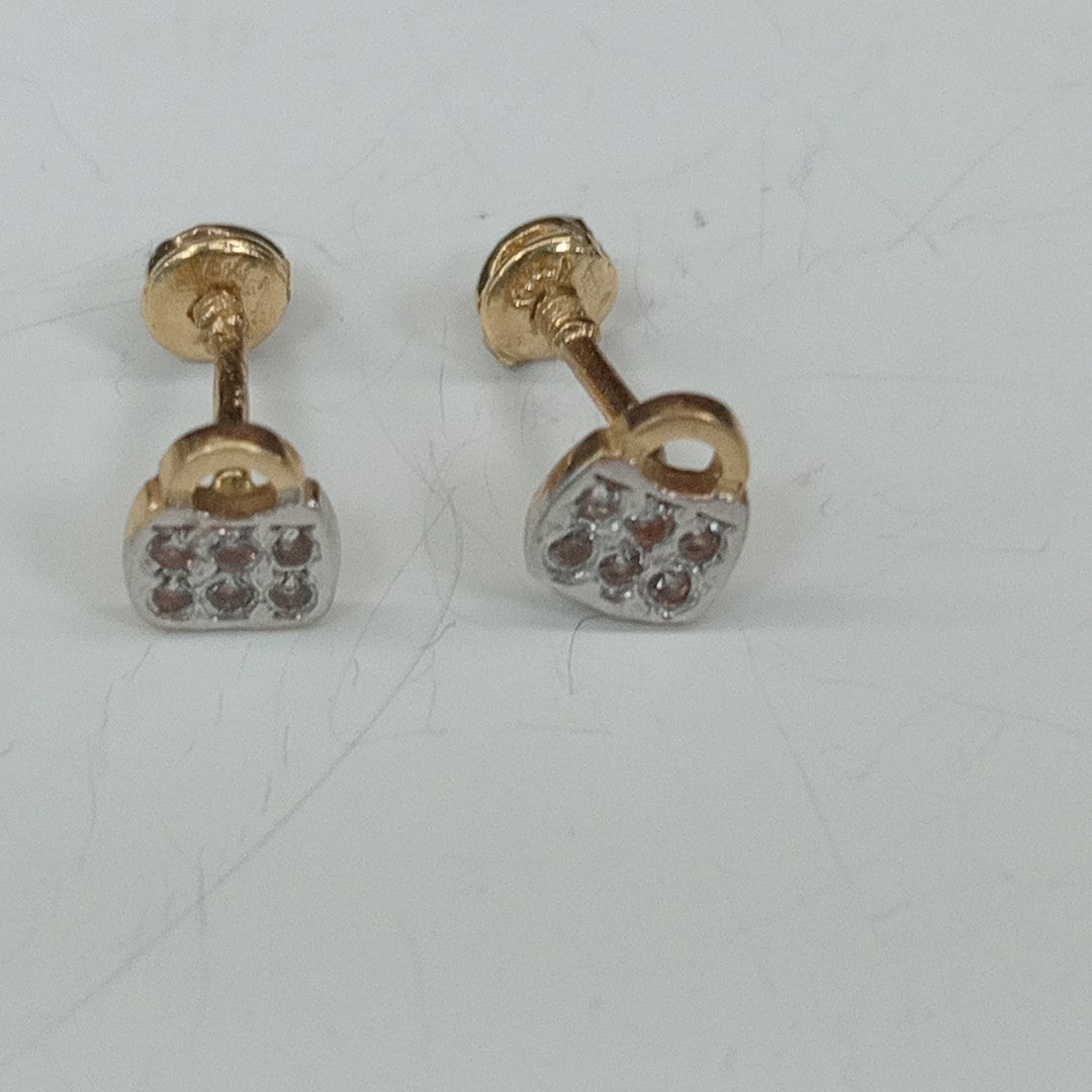 10950BRO88900B763 FRD11 BROQUELES ORO 14K 1PZAS (NUEVO)