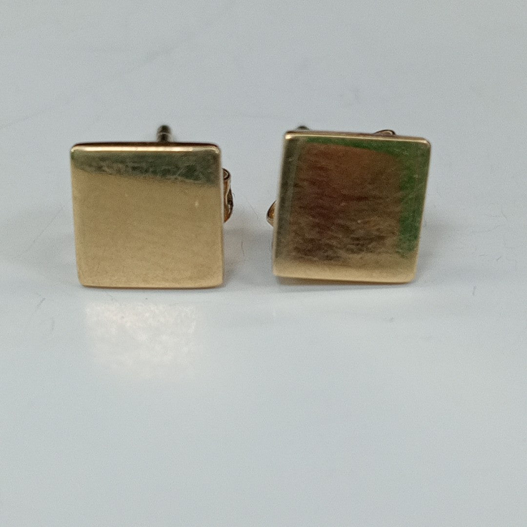 10419BRO00000B2594 FRD23 BROQUEL DE CUADRADO LISO ORO 14K 1.3GRS (NUEVO)