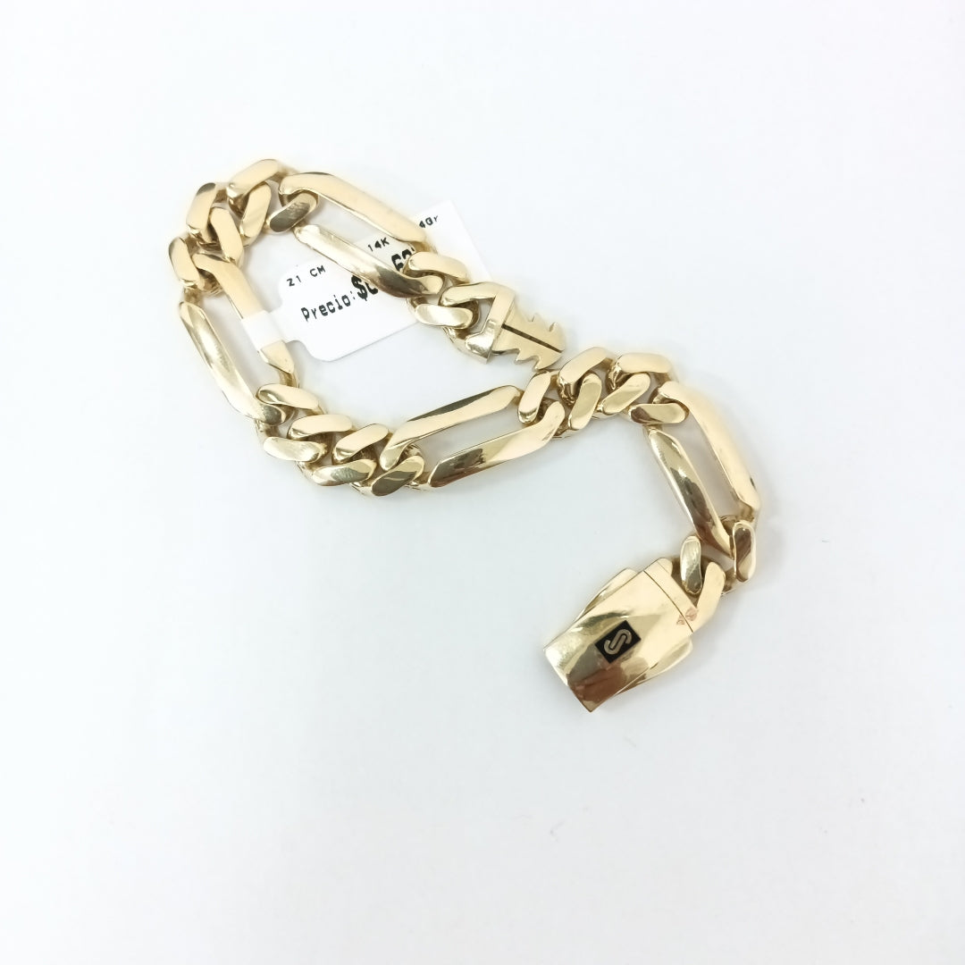 PULSERA CABALLERO MONACO ORO 14K 17.4 (NUEVO)
